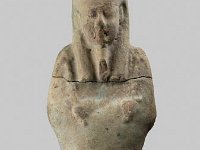 Aeg F 55  Aeg F 55, Spätzeit, Uschebti, Hellgrüne Fayence, H 16,7 cm, B 5,4 cm, T 3,0 cm : Bestandskatalog Ägypten, Museumsfoto: Claus Cordes